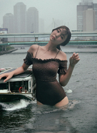 giantess collage city water buildings wet boats outdoors kyoujingirls