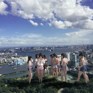 bikini giantess collage long_hair giantesses outdoors kyoujingirls