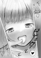 drawing vore blushing monochrome tongue heart shrunken_man looking_down open_mouth source_needed marushamo