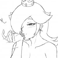 drawing nude blushing long_hair handheld kissing crown blowjob no_background princess_rosalina