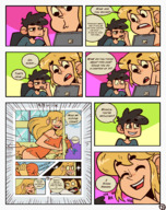 drawing growth giantess blonde comic long_hair destruction huge_breasts smiling ripped_clothing computer no_background cutaway otheruizart