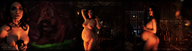collage nude vore story shrunken_woman looking_down indoors legs_spread dialogue internal_view