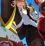 drawing upskirt clothed giantesses xenoblade_chronicles_2 pyra mythra alice-magic xenoblade_chronicles dlc super_smash_bros_ultimate