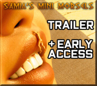 breasts nude vore large_breasts tongue mouth teeth goddess smiling egypt cute animation advertisement breast_play mouth_play makeup digital_render samia