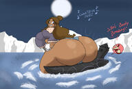 drawing giantess mega color long_hair butt destruction blue_eyes clothed ocean butt_crush brunette smiling camel_toe shorts boats night outdoors avatar looking_back sideboob katara aang bare_legs twerking smirking huge_butt bare_thighs da-fuze the_legend_of_aang zuko iroh