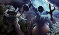 giantess nude mega tongue claws mouth teeth handheld long_tongue monster_girl source_needed no_eyes sirenhead doggadee
