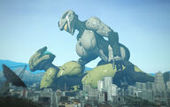 giantess city mega color armor destruction buildings lying_down lesbians mountains sky halo digital_render full_body_suit master_chief
