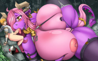 breasts drawing nipples furry horns tail dragon color large_breasts glasses huge_breasts topless yellow_eyes knight mini_giantess blowjob fishnets semi_nude nipple_piercing scalie bare_midriff sticking_out_tongue theepic93 purple_dragon
