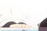 drawing gentle giantess feet mega angel color clothed toes looming river boats clouds robe dialogue canal foot_wraps heaven ncmares yohomeboync yohomeboyraps raps out_of_frame