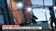 giantess nude city mega blonde color large_breasts butt destruction buildings clouds sky hourglass bare_butt redfiredog digital_render television news_report bare_legs rfd_comics bare_midriff kaylee big_booty bare_thigsh hourglass_figure
