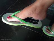 crush feet foot_crush shrunken_man under_foot flip_flops nail_polish msku marklovefeet