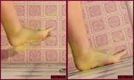 giantess crush feet comic color toes barefoot blood gore foot_crush shrunken_people cruel dirty scat bathroom indoors dirty_soles smelly smelly_feet nail_polish digital_render bare_legs yarigts
