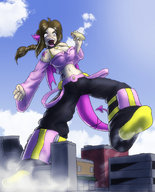 drawing giantess vore city color anime socks foot_crush food