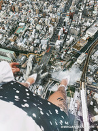 giantess collage giga city color clothed high_heels buildings high_angle river outdoors tattoo aerial_view bare_legs mrgiantesslover violafalcone17