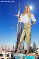 giantess collage city mega blonde color long_hair destruction clothed buildings burj_khalifa clouds outdoors sky nail_polish looking_at_viewer bracelet dubai united_arab_emirates mrgiantesslover ilaryblasi casadei