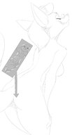 drawing insertion nude vore monochrome butt glasses fox anal domination mouse smiling short_hair unknown_artist anal_insertion lineart shrunken_woman butthole point_of_view looking_back sideboob source_needed no_background smirking inner_view