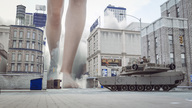 giantess nude feet city comic color destruction barefoot buildings tank day walking outdoors sky dust debris digital_render bullies bare_legs lfcfan bare_thighs
