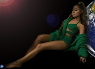 giantess collage blonde space color clothed barefoot ponytail looking_down tattoo rings ariana_grande bare_legs looking_at_tinies terra