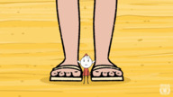 bikini crush feet beach ocean angry brunette short_hair foot_crush animation caught looking_down sand outdoors under_foot flip_flops semi_nude looking_at_tiny highlights bare_legs bare_midriff hilda_(series) alfur bare_thighs pink_highlights kaisa minus_class