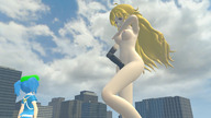 nipples giantess nude masturbation city blonde color long_hair buildings topless purple_eyes looking_down clouds sky sideboob looking_at_tiny digital_render rwby yang_xiao_long bare_legs bare_midriff tenguyurilove bare_thighs