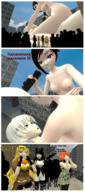 nipples giantess white_hair insertion nude city mega comic black_hair color sex barefoot buildings red_eyes topless short_hair hand lesbians giantesses vehicles clouds outdoors sky ruby crowds dialogue blake handled digital_render rwby yang_xiao_long bare_legs weiss bare_midriff tenguyurilove bare_thighs sdieboob