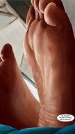 drawing micro feet color barefoot soles unaware shrunken_person indoors nail_polish dialogue giantessgamer lost_eternity42 nude_tiny ghostbutterfly towering_foot