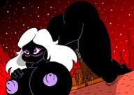 breasts drawing nipples giantess white_hair nude blushing masturbation alien space color large_breasts long_hair butt cum barefoot buildings topless purple_eyes castle building_sex queen thighs outdoors mars stars bare_butt bare_legs raised_butt drsgrowth queen_tyrahnee duck_dodgers bare_midriff black_skin bare_thighs cartoon_network