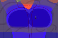 breasts drawing color clothed unaware breast_press overunderline reihinoai jackie_fiasco going_under