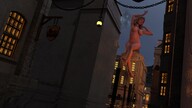 nipples nude city mega blonde color long_hair barefoot buildings topless sitting underboob river clouds outdoors sky closed_eyes bare_butt sitting_on_building digital_render bare_legs bare_midriff velocity-vektor bare_thighs giatness