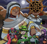 gentle giantess clothed cleavage smiling moon lying_down halloween giantesses night outdoors sky candy costume bracelet orange_hair gwynevere cleavage_window amber armlet costumed echo gwyndolin knarfdarf wondermanaging strykewitch matsu 0solunastra0 stellie mobian_amber ignatius protoman