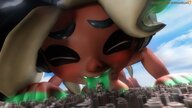 giantess giga size_difference city black_hair color long_hair tongue destruction licking barefoot cleavage buildings saliva topless lying_down giantesses clouds outdoors sky all_fours closed_eyes digital_render bare_back bare_legs callie splatoon raised_butt bare_midriff marina_(splatoon) sourcesizeshenanigans bare_thighs knarfdarf