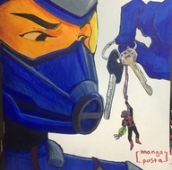 drawing color gloves unknown_artist hand looking_down mask dangle source_needed handled no_background looking_at_tiny full_body_suit key keyring