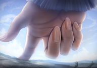 drawing giantess crush landscape giga city color clothed finger buildings hand dre hand_crush finger_crush clouds nails outdoors sky dreg_ex