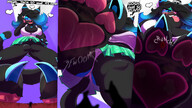drawing crush micro panties furry blushing tail cat anthro upskirt comic black_hair color tongue blue_eyes claws clothed barefoot cleavage skirt blood cat_ears tiny low_angle smiling paws dress teasing looking_down cruel cat_girl june point_of_view top dialogue mspaintgts paw_crush bare_legs smirking blue_highlights sticking_out_tongue bare_paws furry_june paw_bads