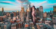 giantess crush collage nude feet city mega color long_hair destruction barefoot buildings blood brunette topless gore hand looking_down cruel panic clouds fleeing outdoors sky crowds debris bare_legs bare_midriff looking_at_tinies bare_thighs gtsproductions