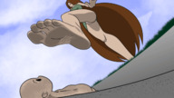 gentle feet blonde color long_hair clothed toes barefoot soles brunette low_angle foot_crush animation shrunken_man humiliation cruel dirty clouds bug outdoors dirty_soles sky under_foot point_of_view smothering stuck_to_foot submission bare_legs antarmored tinyman bare_thighs