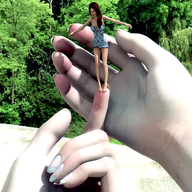 giantess color hand shrunken_woman outdoors fierce-invalid trees seth handled digital_render sw