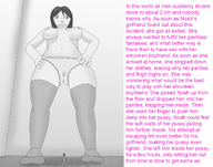 drawing nipples panties monochrome topless low_angle story socks underboob entrapment indoors semi_nude long_socks bare_midriff grayscale noah
