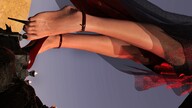 giantess feet mega color clothed barefoot high_heels desert dress tower outdoors sky nail_polish ankle_bracelet digital_render bare_legs velocity-vektor