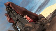 giantess feet mega color desert stockings smiling tower clouds outdoors sky nylon nail_polish point_of_view digital_render smirking velocity-vektor