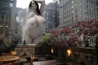 breasts giantess collage city mega black_hair color large_breasts long_hair destruction buildings huge_breasts topless outdoors sky tattoo semi_nude rooftop leanne_crow bare_legs bare_midriff bare_thighs gtsmakerdj Mega Destruction story