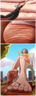 drawing white_hair feet comic color butt blue_eyes clothed crossover toes barefoot soles susan brunette low_angle ginormica short_hair sitting drink unaware shrunken_woman chair clouds outdoors sky monsters_vs_aliens toe_ring point_of_view jumpsuit hanging_on skin vanessa_bloome bee_movie bare_legs susan_murphy dreamworks kisparlius chocolatejr9 friction_ridges
