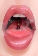 drawing vore color tongue mouth teeth saliva lips mawshot shrunken_man on_tongue steam saliva_strands on_kinky paramouthpics