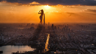 giantess collage panties giga city mega color destruction buildings street skyscraper lake vehicles clouds outdoors sky silhouette sunset semi_nude black_panties bare_legs bare_midriff bare_thighs gtsproductions