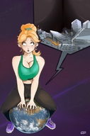 breasts drawing giantess chief pussy earth masturbation city blonde color destruction ponytail cosmic_giantess sitting_on_planet nikkiscutefeet