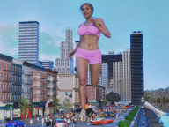 city blonde exercise destruction ponytail fire shorts sneakers crowds sports_bra digital_render openhighhat nikkiscutefeet jog