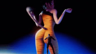 tail black_hair butt clothed butt_crush short_hair sitting animation looking_back leotard looking_at_tiny digital_render noodle gorillaz scrag_boy scraggy