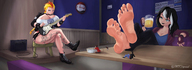 gentle giantess feet huge_breasts guitar casual multiple_giantesess mansquishers artclonov