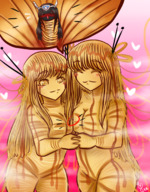 giantess breast_crush tiny bondage noodles multiple_giantesess majoumegami noodle_girl