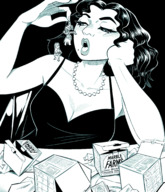drawing monochrome short_hair implied_vore spittyart giantessshrink